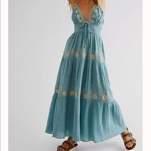 Free people real love embroidered maxi dress L